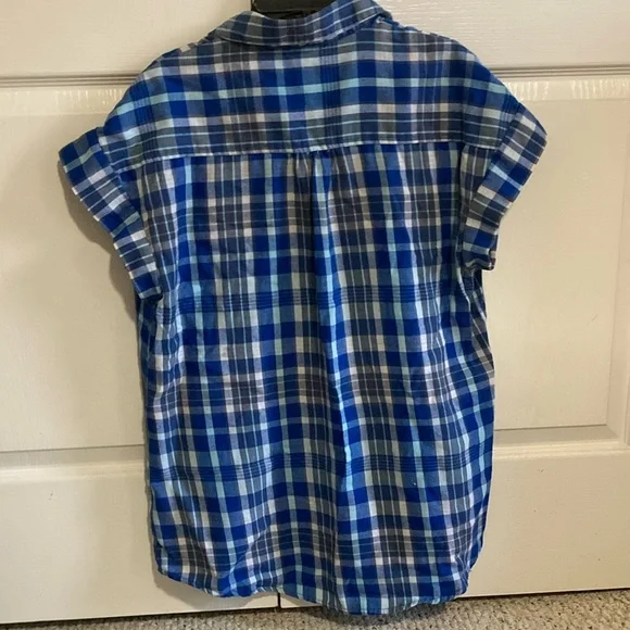 Women’s Riders by Lee Blue Plaid Button Down Shirt - Picture 4 of 4